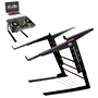 Pyle - PLPTS38 , Musical Instruments , Mounts - Stands - Holders , Sound and Recording , Mounts - Stands - Holders , Universal Dual Device Laptop Stand - Sound Equipment DJ Mixing Workstation