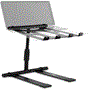 Pyle - PLPTS55 , Musical Instruments , Mounts - Stands - Holders , Sound and Recording , Mounts - Stands - Holders , Universal Foldable DJ Laptop Stand - Professional Portable Telescoping Height Stand with Second Accessory Tray, Handy Carrying Bag Included