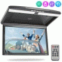 Pyle - CA-PLRV1525 , On the Road , Overhead Monitors - Roof Mount , Vehicle Flip-Down Display Screen - Roof Mount Monitor with 1080p Support, HDMI/USB/ Micro SD/IR/FM Transmitter, AV Input/Output, (15.6’’ -inch Display)