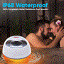 Pyle - PLSPOOL25 , Marine and Waterproof , Home Speakers , Portable Wireless Speaker with Colorful Lights - Floating Pool Speaker IP68 Waterproof Speaker (Apple White)