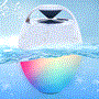 Pyle - PLSPOOL25 , Marine and Waterproof , Home Speakers , Portable Wireless Speaker with Colorful Lights - Floating Pool Speaker IP68 Waterproof Speaker (Apple White)