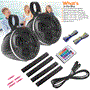 Pyle - PLUTV45BTR.5 , On the Road , Vehicle Speakers , 4’’ Waterproof Rated Off-Road Bluetooth Speakers - 800 Watt Amplified Vehicle Speaker System for ATV, UTV, 4x4, Jeep with RGB Lights & Remote Control