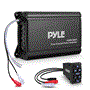 Pyle - PLUTVRKBT200X4 , On the Road , Vehicle Amplifiers , 4-Channel Waterproof Rated Marine Amplifier Kit - Wireless BT Streaming Marine Grade Component Audio Amp, AUX/RCA Input, BT Control Unit (600 Watt MAX)