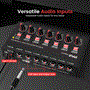 Pyle - PMAX6 , Sound and Recording , Mixers - DJ Controllers , 6-Channel Wireless BT Streaming Mini Line Mixer with USB Audio Interface - 6 Mono/Stereo Switching Inputs