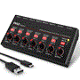 Pyle - PMAX6 , Sound and Recording , Mixers - DJ Controllers , 6-Channel Wireless BT Streaming Mini Line Mixer with USB Audio Interface - 6 Mono/Stereo Switching Inputs