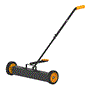 Pyle - PMCSR24 , Sports and Outdoors , Gardening - Landscaping , 24” Inches Heavy-Duty Magnetic Sweeper with Wheels - Strong and Durable Metal Construction, High-Efficiency Cleaning for Industrial and Commercial Use (Black and Orange)