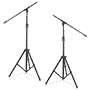 Pyle - PMKS56X2 , Musical Instruments , Mounts - Stands - Holders , Sound and Recording , Mounts - Stands - Holders , 2 Pcs. Heavy-Duty Tripod Boom Microphone Stand - Height Adjustable and Boom Extendable Mic Stand