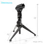 Pyle - PMKSDT25 , Musical Instruments , Mounts - Stands - Holders , Sound and Recording , Mounts - Stands - Holders , Desktop Microphone Stand - Compact Table Tripod Mic Holder Mount with Height Adjustment