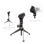 Pyle - PMKSDT25 , Musical Instruments , Mounts - Stands - Holders , Sound and Recording , Mounts - Stands - Holders , Desktop Microphone Stand - Compact Table Tripod Mic Holder Mount with Height Adjustment