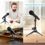 Pyle - PMKSDT25 , Musical Instruments , Mounts - Stands - Holders , Sound and Recording , Mounts - Stands - Holders , Desktop Microphone Stand - Compact Table Tripod Mic Holder Mount with Height Adjustment