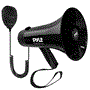 Pyle - PMP33IN , Home and Office , Megaphones - Bullhorns , Sound and Recording , Megaphones - Bullhorns , Lightweight and Portable Megaphone Bullhorn, Aux (3.5mm) Input for MP3/Music, Automatic Siren, 35-Watt, MIC/TALK (Black)