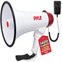 Pyle - PMP48IR , Sound and Recording , Megaphones - Bullhorns , Megaphone Bullhorn, Built-in Rechargeable Battery, Aux (3.5mm) Input for MP3/Music, Siren Alarm