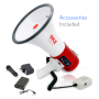 Pyle - PMP57LIA , Sound and Recording , Megaphones - Bullhorns , Megaphone Bullhorn with Built-in Rechargeable Battery, MP3/USB/SD Readers, Aux (3.5mm) Jack, Siren Alarm Mode