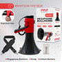 Pyle - PMP74VC.5 , Home and Office , Megaphones - Bullhorns , Sound and Recording , Megaphones - Bullhorns , Lightweight and Portable Square Megaphone Bullhorn, Aux (3.5mm) Input for MP3/Music, Automatic Siren, 100-Watt, MIC/TALK, BT, Voice Change