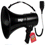 Pyle - PMPRA514BK , Sound and Recording , Megaphones - Bullhorns , Lightweight and Portable Bullhorn Megaphone, Aux (3.5mm) Input for MP3/Music, Automatic Siren, 50-Watt, MIC/TALK (Black)