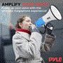Pyle - PMPRA515WHI , Sound and Recording , Megaphones - Bullhorns , Lightweight and Portable Bullhorn Megaphone, Aux (3.5mm) Input for MP3/Music, Automatic Siren, 50-Watt, MIC/TALK (White)
