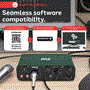 Pyle - PMUX42 , Sound and Recording , Mixers - DJ Controllers , USB /ASIO Audio Interface for Recording, Songwriting, Streaming and Podcasting, 2IN 2OUT 24bit /192kHz Podcaster (Brunswick Green)