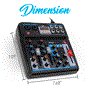 Pyle - PMX44T , Sound and Recording , Mixers - DJ Controllers , Professional 6-Channel Compact Audio Mixer - DC 5V Power Supply USB Interface Mixer with Bluetooth and DSP Sound Effects