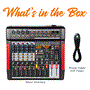 Pyle - CA-PMX646 , Musical Instruments , Mixers - DJ Controllers , 6-Channel Wireless BT Streaming Inputs Mixer w/ Recording Interface -  4 XLR Input/2 XLR Output Connectors, Built-in FX/SUB Output & MP3 Player