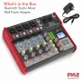 Pyle - PMXU68BT , Sound and Recording , Mixers - DJ Controllers , 6-Ch. Bluetooth Studio Mixer - Pro Audio Digital DJ Audio Mixer Console (+48V Phantom Power)
