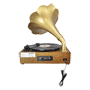 Pyle - PNGTT1T , Musical Instruments , Turntables - Phonographs , Sound and Recording , Turntables - Phonographs , Classic Horn Phonograph/Turntable With USB-To-PC Connection And Aux-In (Maple)