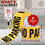 Pyle - PNPCTX4.5 , On the Road , Safety Barriers , 4 Pieces Safety Yellow Caution Tape Set - 200 Meters Long Tape Roll Suitable for a Wide Range of Applications, Including Roadworks, Events, and Hazardous Areas (Black and Yellow)
