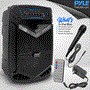 Pyle - PPHP1042B , Sound and Recording , PA Loudspeakers - Cabinet Speakers , 10’’ Bluetooth Portable PA Speaker - Portable PA & Karaoke Party Audio Speaker with Built-in Rechargeable Battery, Flashing Party Lights, MP3/USB/ /FM Radio (600 Watt MAX)