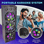 Pyle - PPHP1233B.5 , Sound and Recording , PA Loudspeakers - Cabinet Speakers , 3x12” Portable Bluetooth PA Karaoke Speaker System - Karaoke Speaker with LED Lights, USB/Micro SD/FM/BT/Aux/Remote Control/Mic Inputs, With Wheels & Handle Bar (2200 Watt)