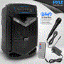 Pyle - PPHP1242B , Sound and Recording , PA Loudspeakers - Cabinet Speakers , 12’’ Bluetooth Portable PA Speaker - Portable PA & Karaoke Party Audio Speaker with Built-in Rechargeable Battery, Flashing Party Lights, MP3/USB/ /FM Radio (800 Watt MAX)