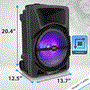 Pyle - PPHP1244B , Sound and Recording , PA Loudspeakers - Cabinet Speakers , Bluetooth Indoor / Outdoor Loudspeaker with Built-in Rechargeable Battery, Flashing Party Lights, MP3/USB/SD Readers, FM Radio (800 Watt)