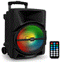 Pyle - PPHP1244B , Sound and Recording , PA Loudspeakers - Cabinet Speakers , Bluetooth Indoor / Outdoor Loudspeaker with Built-in Rechargeable Battery, Flashing Party Lights, MP3/USB/SD Readers, FM Radio (800 Watt)