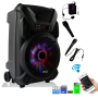 Pyle - AZPPHP126WMU , Sound and Recording , PA Loudspeakers - Cabinet Speakers , Portable PA Speaker & Microphone System, Bluetooth Wireless Streaming, Built-in Rechargeable Battery, Dancing LED Party Lights (Includes Wired & Headset Mics)