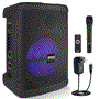 Pyle - PPHP1274B , Sound and Recording , PA Loudspeakers - Cabinet Speakers , 12’’ Wireless Portable PA Speaker - Portable PA & Karaoke Party Audio Speaker with Built-in Rechargeable Battery, Flashing Party Lights, USB/TF/TWS /FM Radio/Aux-in/MIC/Remote Control (500 Watt MAX)