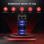 Pyle - PPHP2835B , Sound and Recording , PA Loudspeakers - Cabinet Speakers , Dual 8’’ Bluetooth Portable PA Speaker - Portable PA & Karaoke Party Audio Speaker with Built-in Rechargeable Battery, Flashing Party Lights, MP3/USB/ /FM Radio (600 Watt MAX)