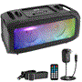 Pyle - PPHP42B , Sound and Recording , PA Loudspeakers - Cabinet Speakers , Wireless BT BoomBox Stereo Speaker System - Built-in Full Panel LED Lights, FM Radio/Aux/MP3/USB Flash Drive Memory Reader/Micro SD and 1/4 Input Jack for Microphone