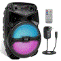 Pyle - PPHP634B , Sound and Recording , PA Loudspeakers - Cabinet Speakers , 6.5’’ Bluetooth Portable PA Speaker - Portable PA & Karaoke Party Audio Speaker with Built-in Rechargeable Battery, Flashing Party Lights, MP3/USB/ /FM Radio (240 Watt MAX)