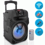 Pyle - CA-PPHP844B , Sound and Recording , PA Loudspeakers - Cabinet Speakers , Bluetooth Portable PA Speaker & Microphone System - Portable PA Loudspeaker with Built-in Rechargeable Battery, MP3/USB/FM Radio (8’’ Subwoofer, 400 Watt MAX)