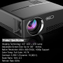 Pyle - PRJG98.5 , Home and Office , Projectors , Compact Digital Projector, HD 1080p Support, Built-in Speakers, HDMI/USB/VGA