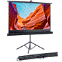 Pyle - PRJTP60 , Home and Office , Projector Screens - Accessories , Universal 60-Inch Tripod Screen - Floor Standing Portable Fold-Out Roll-Up Tripod Manual Projector Screen