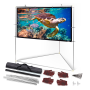 Pyle - PRJTPOTS101 , Home and Office , Projector Screens - Accessories , Outdoor Projector Screen - Portable Viewing Projector Display with Frame Stand, HD 16:9 Pickup Display (100’’ -inch)