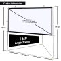 Pyle - prjtpots81 , Home and Office , Projector Screens - Accessories , Outdoor Projector Screen - Portable Viewing Projector Display with Frame Stand, HD 16:9 Pickup Display (80’’ -inch)