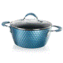 Pyle - PRTNCCW11BDCP , Parts , Cooking Pot with Lid - Stylish Kitchen Cookware with Elegant Diamond Pattern, Non-Stick, 2.1 Quart (Works with Model: NCCW11BD)