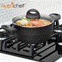 Pyle - PRTNCCW12CP , Parts , Cooking Pot with Lid - Non-Stick Stylish Kitchen Cookware with Metallic Ridge-Line Pattern, 2 Quart (Works with Model: NCCW12S)