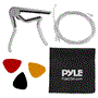Pyle - PRTPGACLS821010 , Musical Instruments , Classic Guitar Accessory Kit - Nylon Strings, Full Set of Replacement, Silver Capo with 3 pcs. ABS Picks & Cleaning Cloth