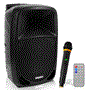 Pyle - PSBT105A , Sound and Recording , PA Loudspeakers - Cabinet Speakers , Bluetooth PA Speaker with Wireless Microphone - Portable Karaoke Speaker System with Built-in Rechargeable Battery, MP3/USB/SD, UHF Wireless Mic (10’’ Subwoofer, 1000 Watt)