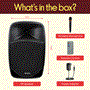 Pyle - PSBT125A.5 , Sound and Recording , PA Loudspeakers - Cabinet Speakers , Bluetooth PA Speaker with Wireless Microphone - Portable Karaoke Speaker System with Built-in Rechargeable Battery, MP3/USB/SD, UHF Wireless Mic (12’’ Subwoofer, 1200 Watt)
