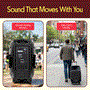 Pyle - PSBT125A.5 , Sound and Recording , PA Loudspeakers - Cabinet Speakers , Bluetooth PA Speaker with Wireless Microphone - Portable Karaoke Speaker System with Built-in Rechargeable Battery, MP3/USB/SD, UHF Wireless Mic (12’’ Subwoofer, 1200 Watt)