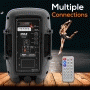 Pyle - PSBT85A , Sound and Recording , PA Loudspeakers - Cabinet Speakers , Bluetooth PA Speaker with Wireless Microphone - Portable Karaoke Speaker System with Built-in Rechargeable Battery, MP3/USB/SD, UHF Wireless Mic (8’’ Subwoofer, 800 Watt)