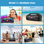 Pyle - PSBWP4 , Sports and Outdoors , Portable Speakers - Boom Boxes , Gadgets and Handheld , Portable Speakers - Boom Boxes , Portable Bluetooth Speaker System - 2 Channel BT Speaker, TWS Function, Micro SD Support, RGB Lighting with Rechargeable Battery
