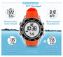 Pyle - PSNKW30O , Sports and Outdoors , Watches , Gadgets and Handheld , Watches , Waterproof Underwater Snorkeling & Diving Multi-Function Water Sport Wrist Watch with Dive Mode, Chronograph, Stopwatch, Water Temperature, Dive Depth & Duration (Orange Color)